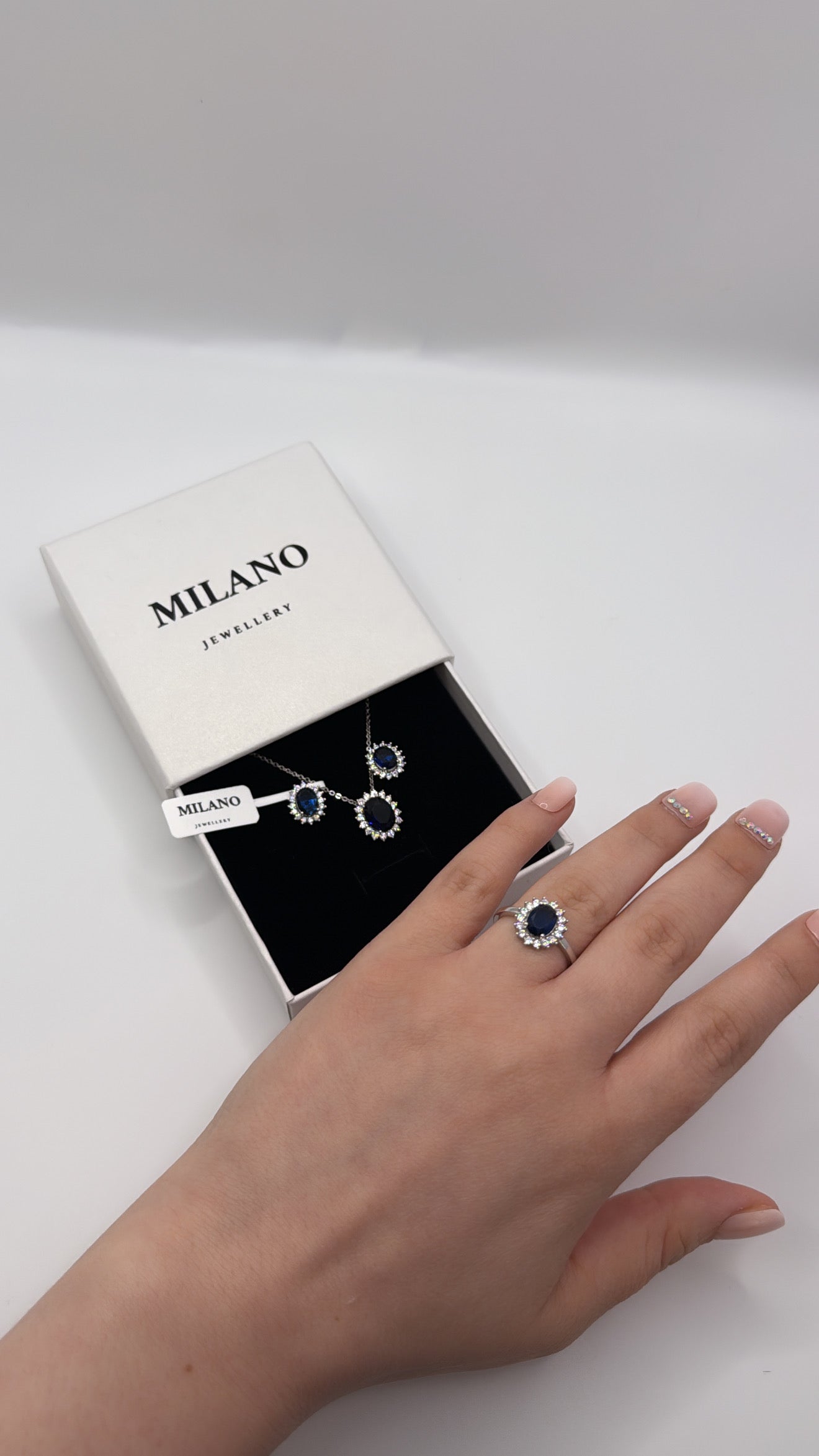 💎 Pack Zafiro Elegance - Collar + Pendientes + Anillo 💙