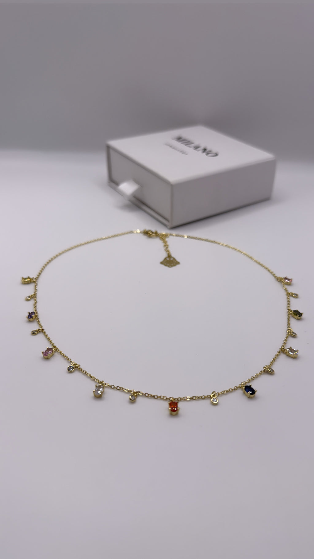 ✨ Collar de Oro 18K sobre Acero Inoxidable con piedras🌈
