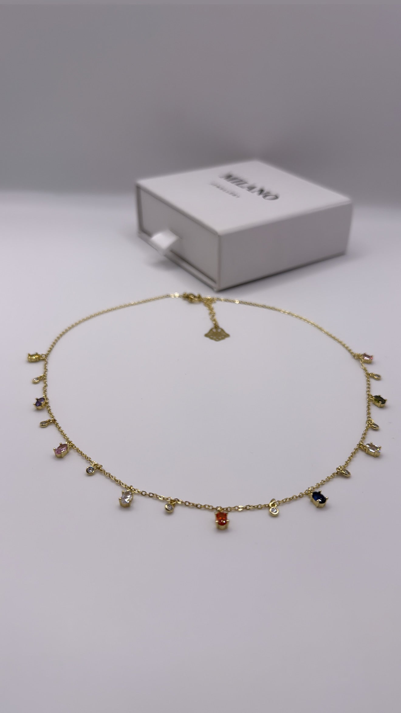 ✨ Collar de Oro 18K sobre Acero Inoxidable con piedras🌈