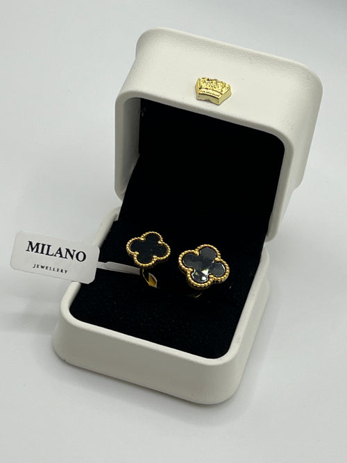 Anillo Trébol Doble - Oro 18K sobre Acero Inoxidable