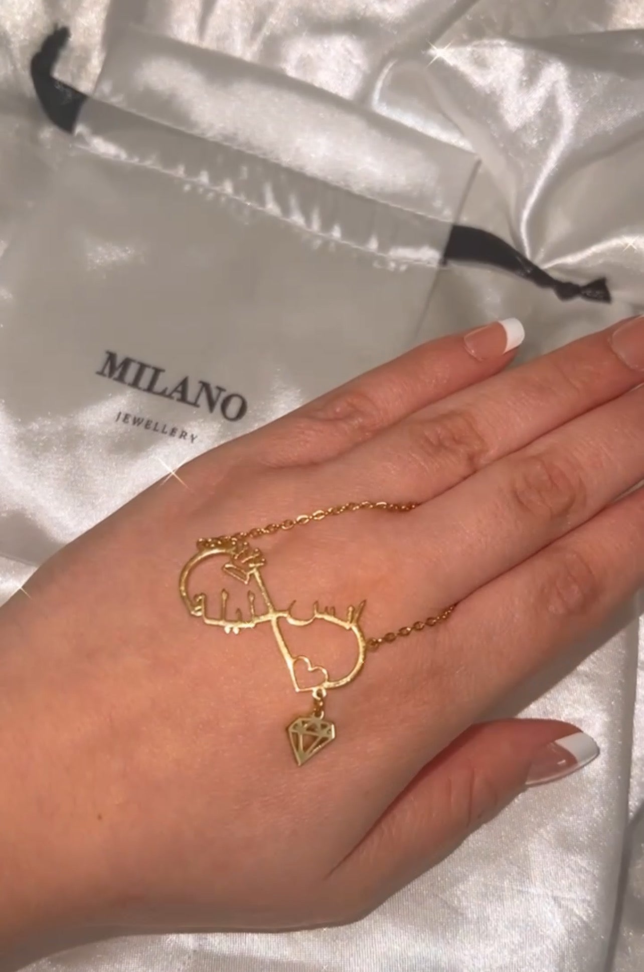 Collar Infinito Personalizable  - Diamante Colgante - Oro 18K