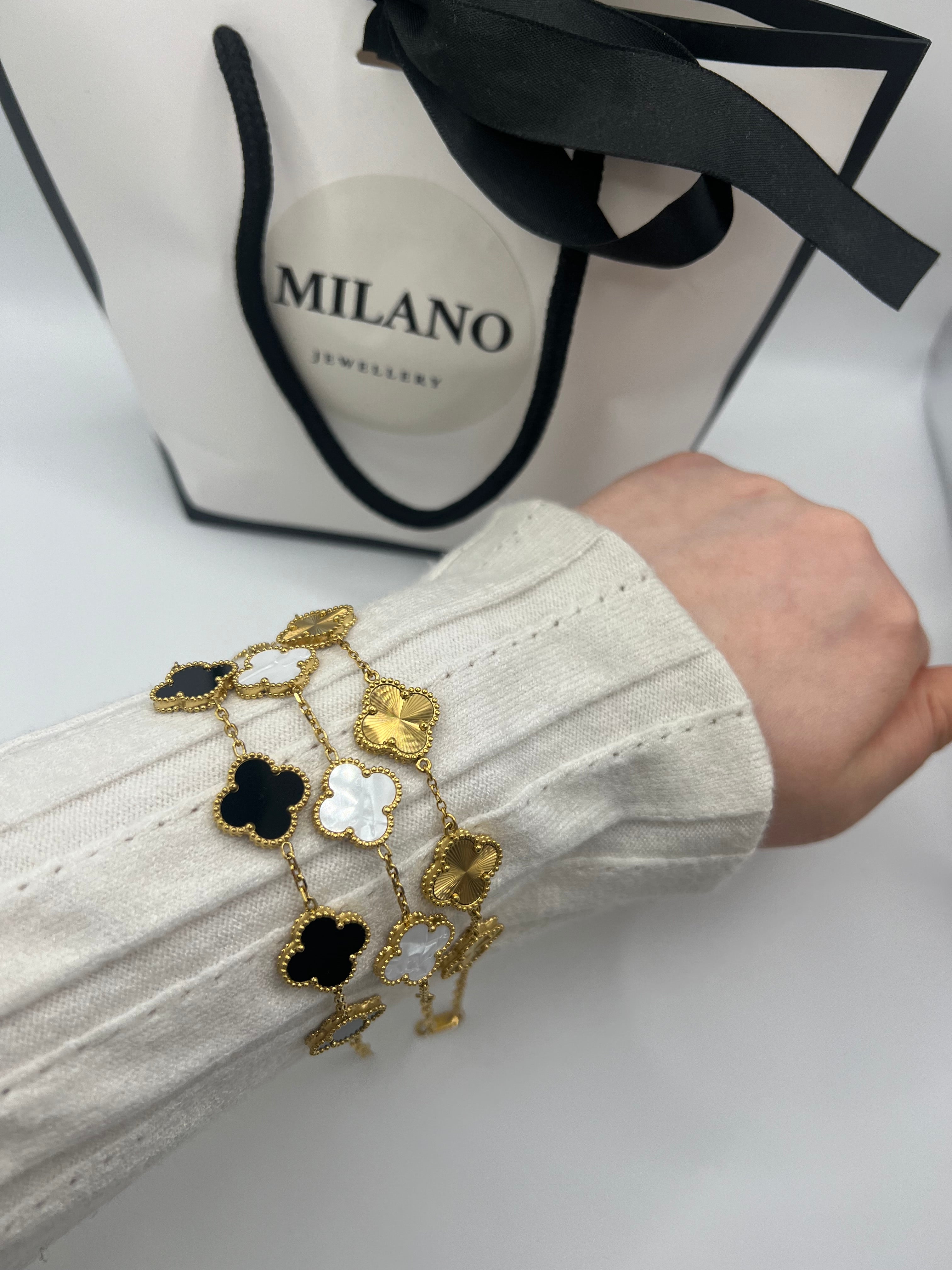 Pulsera Trébol de la Suerte Oro 18K