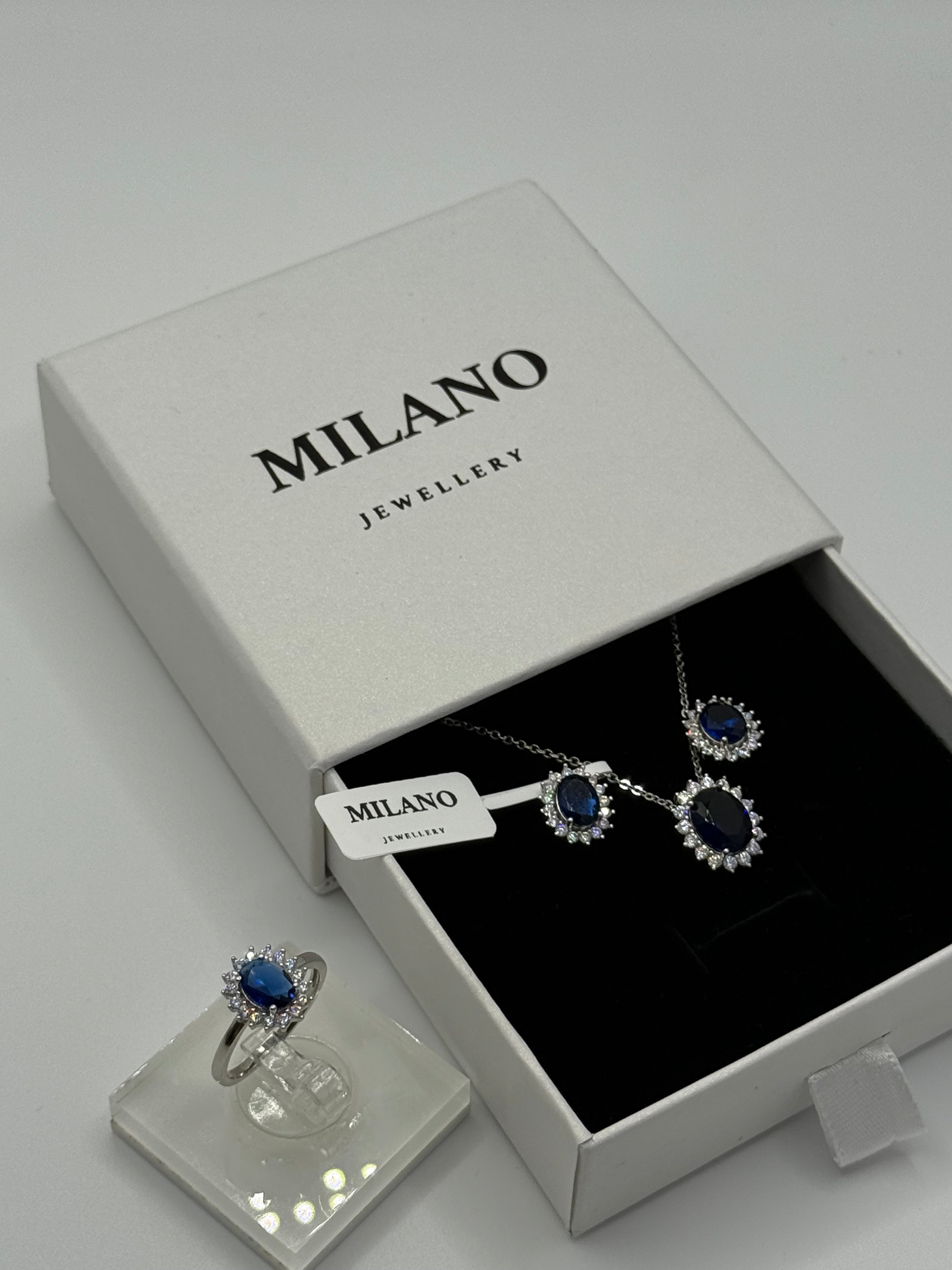 💎 Pack Zafiro Elegance - Collar + Pendientes + Anillo 💙