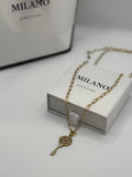 🔑 Collar de Oro 18K sobre Acero Inoxidable con Detalle de Llave ✨